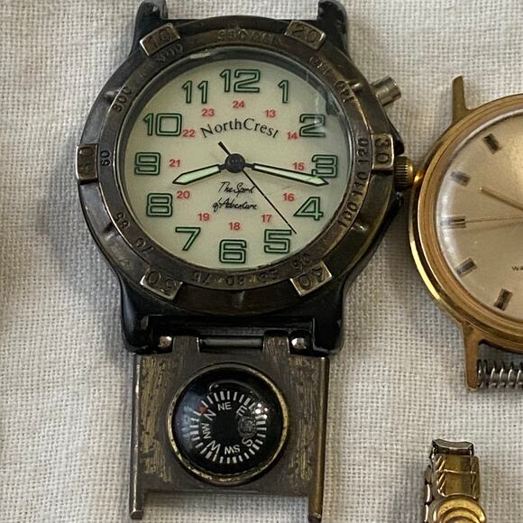 Vtg Lot 8 Wristwatch GII Timex Northcrest Men Women Compass Part Repair Untested - Picture 5 of 11